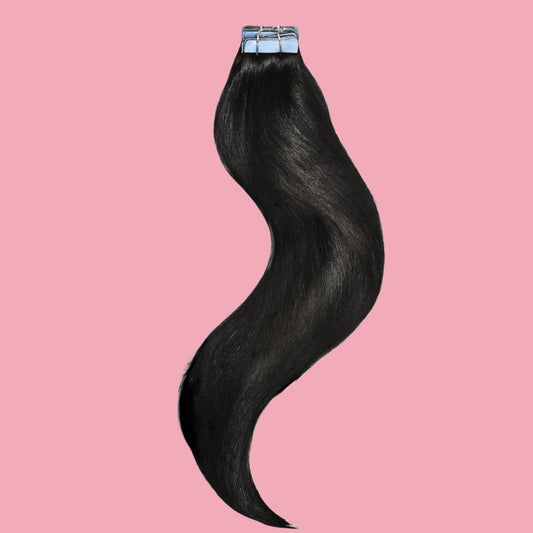 Tape-In Practice Hair Extensions – 50g, Human Hair, Colour 1B