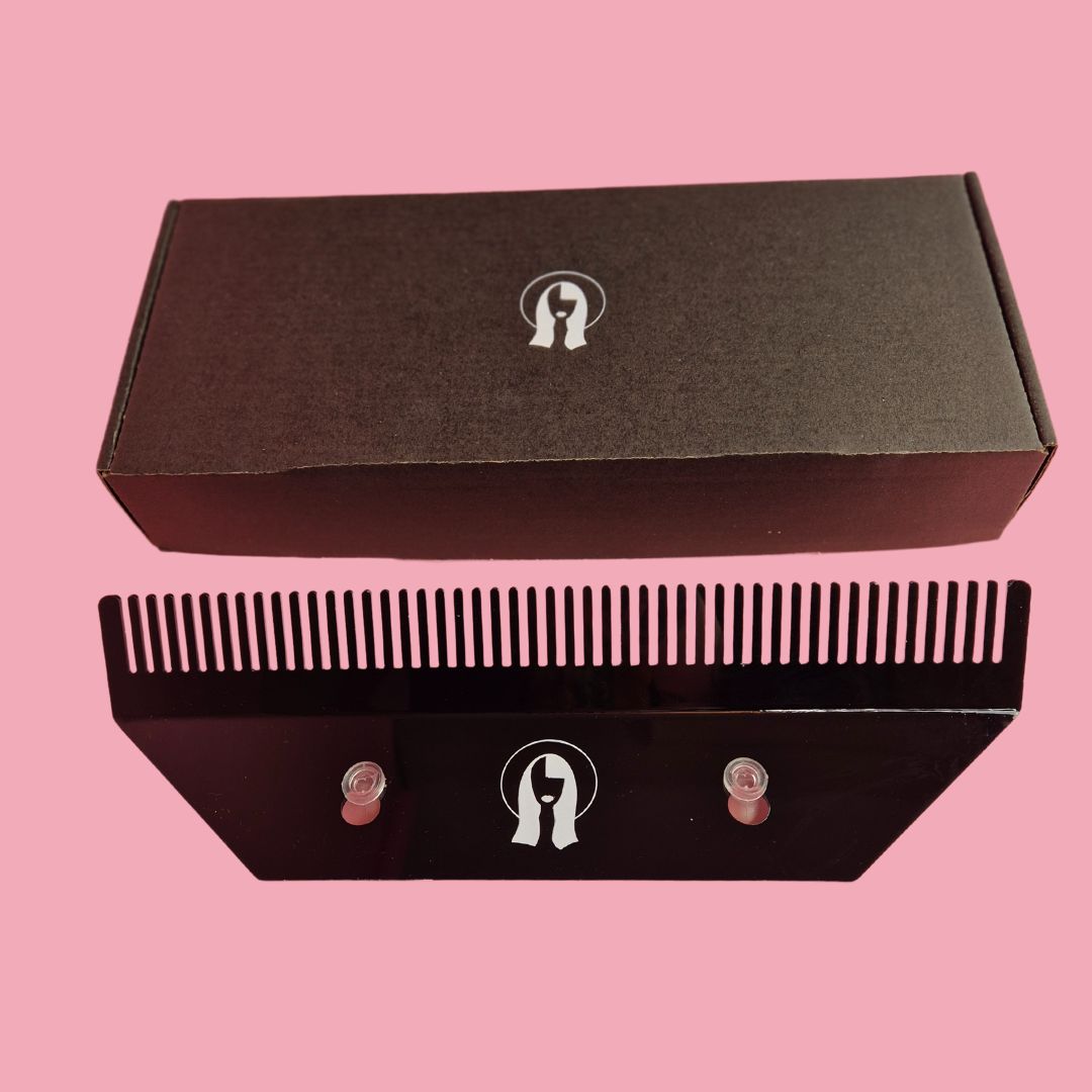 Hair Extension Holder | Black Acrylic Organiser with Suction Cups | Speeds Up Fitting Time by Up to 1 Hour
