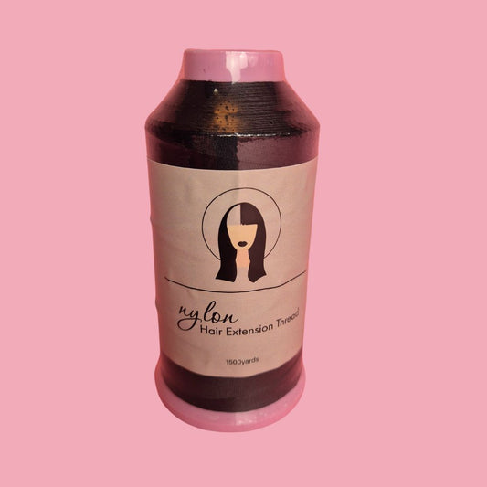 Black Hair Extension Nylon Weave/Weft Thread | Huge 1,400 Metre Spool | Super Strong, Fast-Drying & Tangle-Free